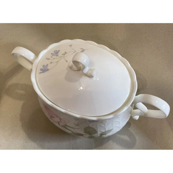 Mikasa Bone China April Rose Sugar Creamer Set A7053 Floral Flowers Vintage - Picture 3 of 9